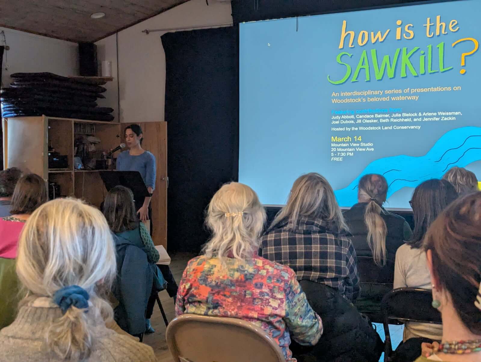 Packed House at Mountain View Studio for “How is the Sawkill?”